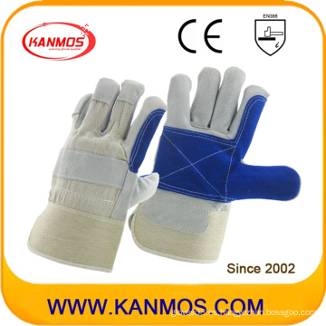 Anti-Scratch azul mano industrial de seguridad de cuero de vaca guantes de trabajo de cuero (110161)